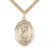 14kt gold filled St. Christopher medal necklace, 1x3/4 inch medium pendant on 24 inch chain by Bliss