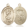 14kt Solid Gold St. Christopher Medal Pendant 1 x 3/4 handmade by Bliss Manufacturing