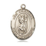 14kt solid gold San Cristobal medal pendant, 1 inch by 3/4 inch, handcrafted by Bliss Manufacturing