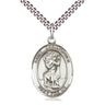Sterling silver St. Christopher patron saint medal necklace with 24-inch chain, 1 x 3/4 inch pendant by Bliss
