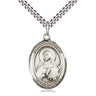 Sterling silver St. Dorothy patron saint medal necklace 1 x 3/4 inch with 24 inch chain by Bliss