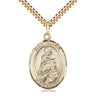14kt Gold Filled St. Daniel Patron Saint Medal Necklace 1x3/4 inch with 24 inch Curb Chain by Bliss