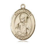 14kt Solid Gold St. Dennis Patron Saint Medal Pendant 1 inch by 3/4 inch Handcrafted by Bliss