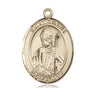 14kt Solid Gold St. Dennis Patron Saint Medal Pendant 1 inch by 3/4 inch Handcrafted by Bliss