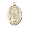14kt Solid Gold St. David of Wales Patron Saint Medal Pendant 1 x 3/4 inch by Bliss Manufacturing