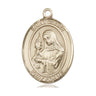 14kt Solid Gold St. Clare of Assisi Patron Saint Medal Pendant 1 inch x 3/4 inch handcrafted by Bliss USA
