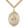 14kt gold filled St. Jane of Valois patron saint medal necklace 1 x 3/4 inch with 24 inch curb chain by Bliss