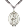 Sterling Silver St. Jane of Valois Patron Saint Medal Necklace with 24 inch chain by Bliss Manufacturing
