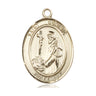 14kt solid gold St. Dominic de Guzman patron saint medal pendant 1 inch by 3/4 inch handcrafted by Bliss USA