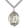 Sterling Silver St. Elizabeth of Hungary Patron Saint Medal Necklace 1x3/4 inch with 24 inch chain by Bliss