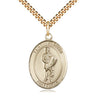 14kt Gold Filled St. Florian Patron Saint Medal Necklace 1 inch by 3/4 inch with 24 inch chain by Bliss