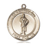 14kt Solid Gold St. Florian Medal Pendant 1 inch x 5/8 inch - Patron Saint of Firefighters - Handcrafted by Bliss Manufacturing USA