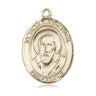 14kt Solid Gold St. Francis de Sales Patron Saint Medal Pendant 1 inch by 3/4 inch handcrafted by Bliss Manufacturing USA