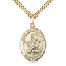 14kt Gold Filled St. Francis Xavier Patron Saint Medal Necklace 1 inch x 3/4 inch on 24 inch Chain by Bliss