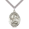 Sterling Silver St. Francis Xavier Patron Saint Medal Necklace 1 inch x 3/4 inch on 24 inch Chain by Bliss