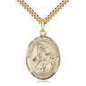 14kt gold filled St. Gabriel the Archangel medal necklace, 1 inch by 3/4 inch pendant, 24 inch chain, Bliss