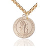 14kt Gold Filled St. Gabriel Archangel Patron Saint Medal Necklace with 1 inch pendant on 24 inch curb chain by Bliss Manufacturing