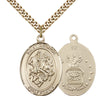 14kt Gold Filled St. George Air Force Medal Necklace 1x3/4 inch pendant on 24 inch curb chain by Bliss Manufacturing