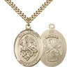 Gold filled St George patron saint medal necklace 1 inch with 24 inch chain by Bliss