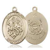 14kt Solid Gold St. George Coast Guard Medal Pendant 1 inch by 3/4 inch handcrafted by Bliss