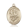 14kt solid gold St. George paratrooper medal pendant 1 x 3/4 inch handmade USA by Bliss Manufacturing