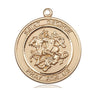 14kt Solid Gold St. George Patron Saint Medal Pendant 1 inch by 5/8 inch handcrafted by Bliss Manufacturing
