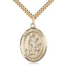 14kt Gold Filled St. Hubert of Liege Patron Saint Medal Necklace 1 inch by 3/4 inch Medium with 24 inch Chain by Bliss USA