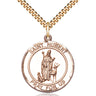 14kt Gold Filled St. Hubert of Liege Patron Saint Medal Necklace 1 inch x 5/8 inch with 24 inch Chain by Bliss