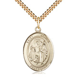 14kt Gold Filled St. James the Greater Patron Saint Medal Necklace 1x3/4 inch with 24 inch Chain by Bliss