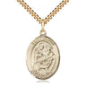 14kt Gold Filled St. Jason Patron Saint Medal Necklace 1 inch x 3/4 inch pendant 24 inch chain Bliss
