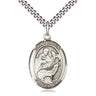 Sterling Silver St. Jason Patron Saint Medal Necklace 1 inch x 3/4 inch pendant 24 inch chain Bliss