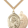 14kt Gold Filled St. Joan of Arc Air Force Medal Necklace with 24 inch Chain by Bliss Manufacturing