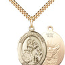 14kt Gold Filled St. Joan of Arc Patron Saint Medal Necklace 1 x 3/4 inches Medium with 24 inch Chain Bliss