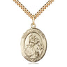14kt gold filled St. Joan of Arc patron saint medal necklace with 24 inch chain, handcrafted by Bliss Manufacturing USA