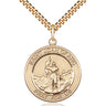 14kt gold filled St. Joan of Arc patron saint medal necklace with 24-inch chain, handcrafted by Bliss Manufacturing USA