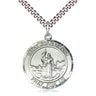 Sterling Silver St. Joan of Arc Patron Saint Medal Necklace 1x5/8 inches with 24 inch Chain by Bliss