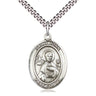 Sterling Silver St. John the Apostle Patron Saint Medal Necklace 1x3/4 inches 24 inch chain Bliss USA