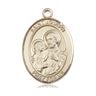 14kt Solid Gold St. Joseph Patron Saint Medal Pendant 1x3/4 inch Medium Handcrafted by Bliss USA
