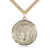14kt Gold Filled St. Jude Patron Saint Medal Necklace 1 inch by 5/8 inch with 24 inch chain by Bliss