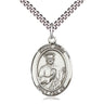 Sterling Silver St. Jude Thaddeus Patron Saint Medal Necklace 1 inch x 3/4 inch on 24 inch chain by Bliss
