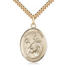 14kt Gold Filled St. Kevin patron saint medal necklace with 24 inch chain by Bliss Manufacturing