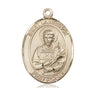 14kt solid gold St. Lawrence patron saint medal pendant, 1 x 3/4 inches, handcrafted by Bliss Manufacturing