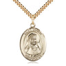 14kt Gold Filled St. Louise de Marillac Patron Saint Medal Necklace 1 inch x 3/4 inch on 24 inch chain by Bliss