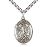 Sterling Silver St. Lazarus Patron Saint Medal Necklace 1x3/4 inch with 24 inch chain by Bliss