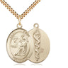 14kt Gold Filled St. Luke the Apostle patron saint medal necklace with 24 inch chain by Bliss Manufacturing