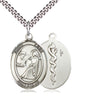Sterling Silver St. Luke the Apostle patron saint medal necklace with 24 inch chain by Bliss Manufacturing