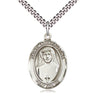 Sterling Silver St. Maria Faustina Catholic patron saint medal necklace with 24 inch chain by Bliss Manufacturing