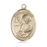 14kt Solid Gold St. Mark the Evangelist Catholic patron saint medal pendant 1 x 3/4 inches by Bliss Manufacturing
