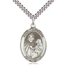 Sterling Silver St. Margaret Mary Alacoque Sacred Heart devotion medal pendant necklace 1x3/4 inch with 24 inch chain by Bliss
