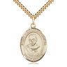 14kt Gold Filled St. Maximilian Kolbe patron saint medal necklace 1 inch by 3/4 inch with 24 inch chain by Bliss